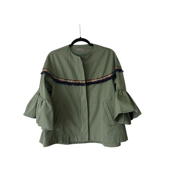 AIDEN Embroidered Army Green Jacket - Picture 2 of 6